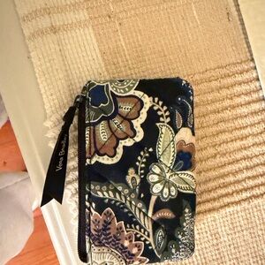 Vera Bradley Navy and Cream Floral Pouch